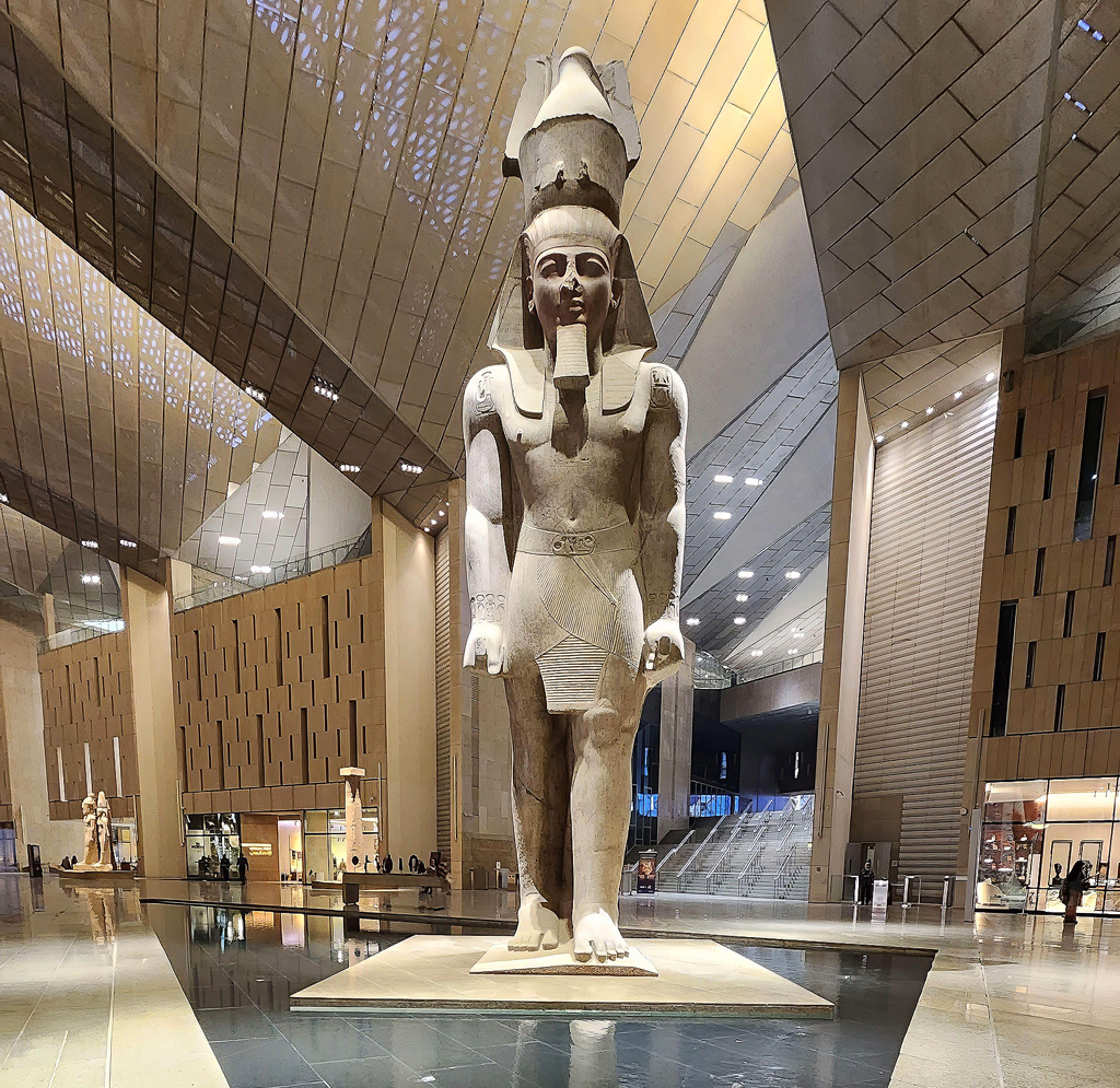 Ramses-the-Great-GEM Ramses the Great towers over visitors at the new Grand Egyptian Museum